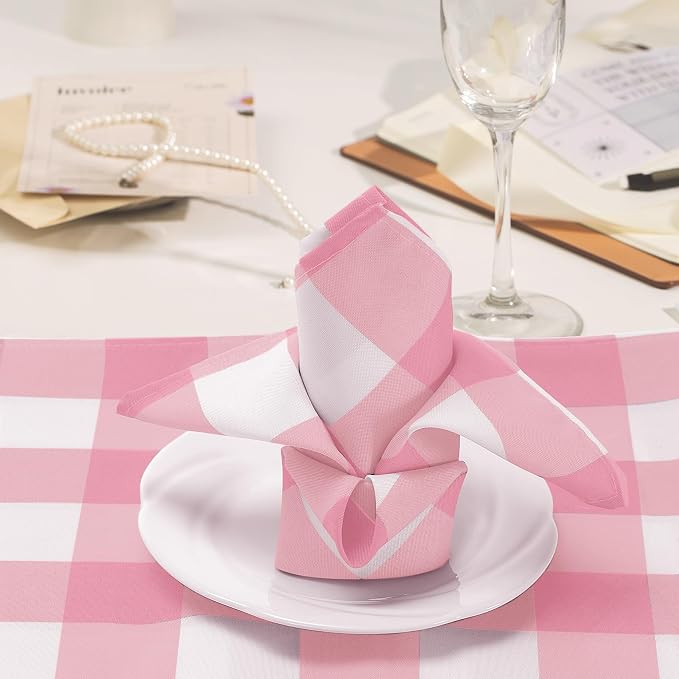 Buffalo Plaid Table Napkins Set of 25 Checkered Cloth Napkins 17x17 inch - Image 7