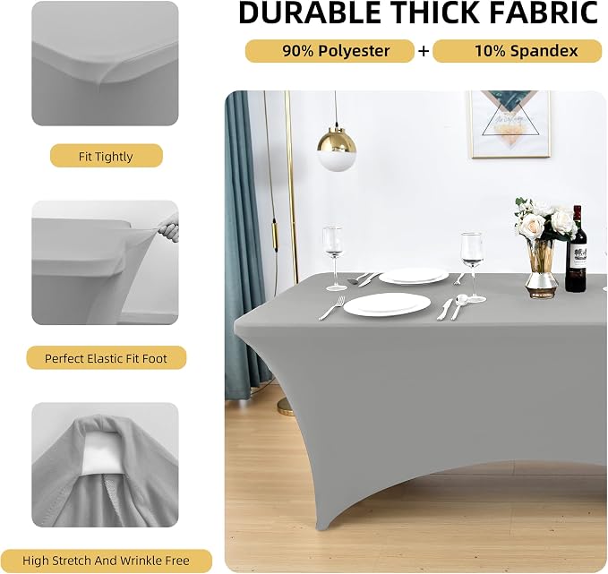 112 2-Pack 6ft Spandex Table Covers - Image 2
