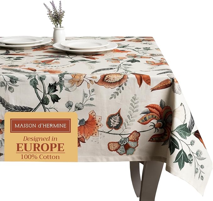 Maison d' Hermine Table Cloth Rectangle Table 100% Cotton 60 x 108 Inches Fall by MaisondHermine