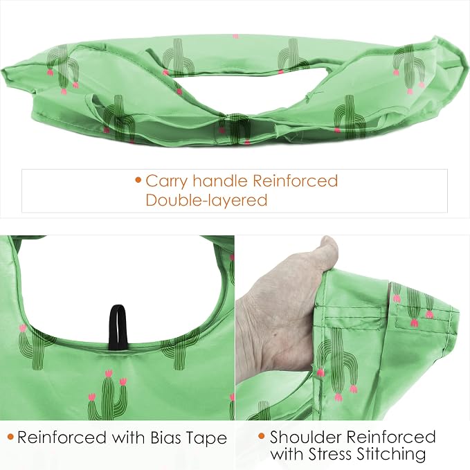 BeeGreen Geometry Reusable Grocery Bags Bulk 6 Packs X-Large, Reusable Shopping - Image 3