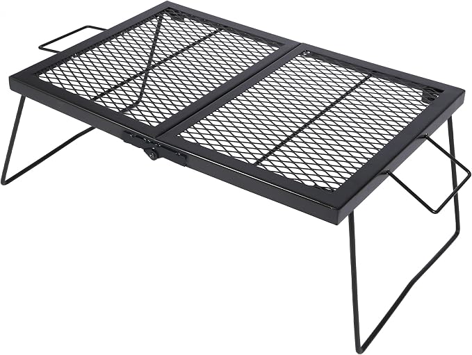 Large Folding Campfire Grill Grate, Portable Heavy Duty Steel Over Fire Camp by Lineslife