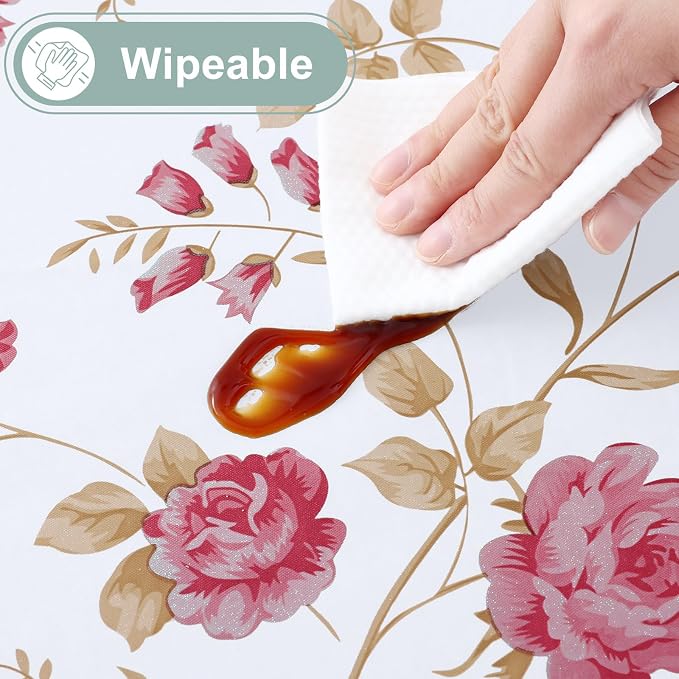 misaya Rectangle Waterproof Vinyl Table Cloth, Plastic Tablecloth - Image 5
