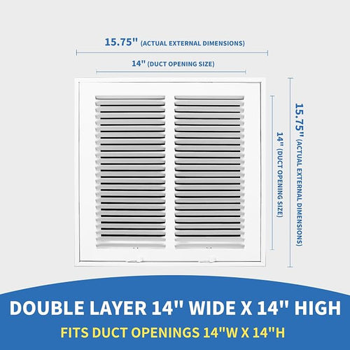 14x14 Return Air Grille, Return Air Vent Cover - Image 2