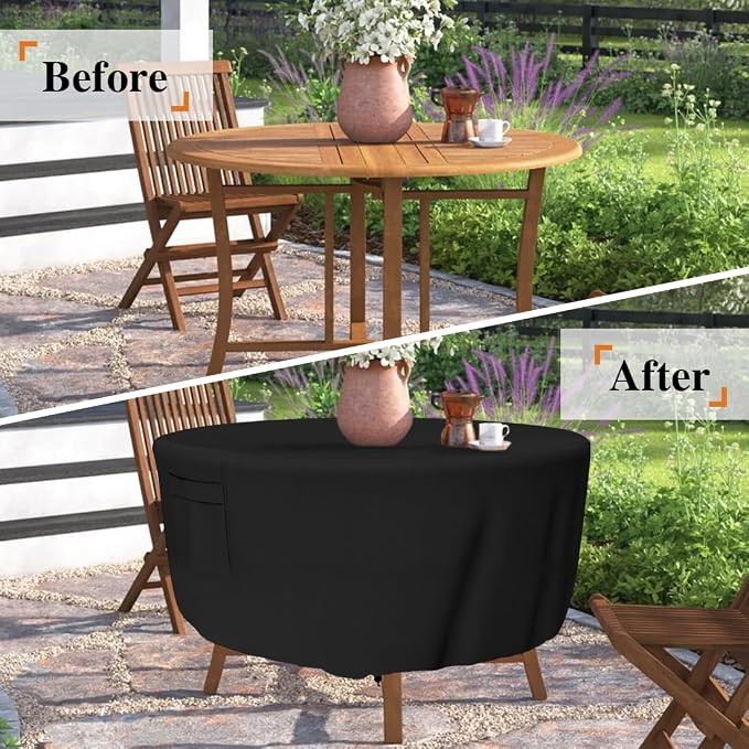 Patio Furniture Covers, Heavy Duty Round Patio Table Cover Outdoor Dining & - Image 2