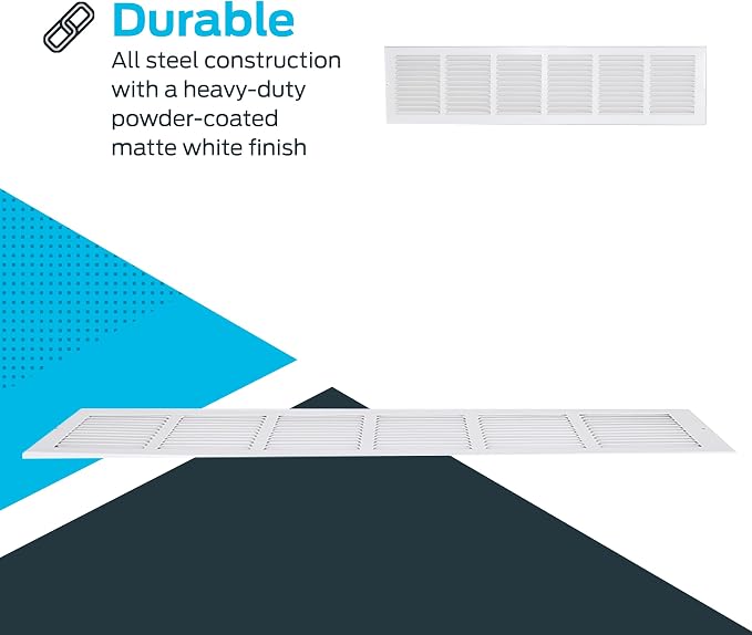 EZ-FLO 30 x 6 Inch White Return Air Vent Cover - Image 5