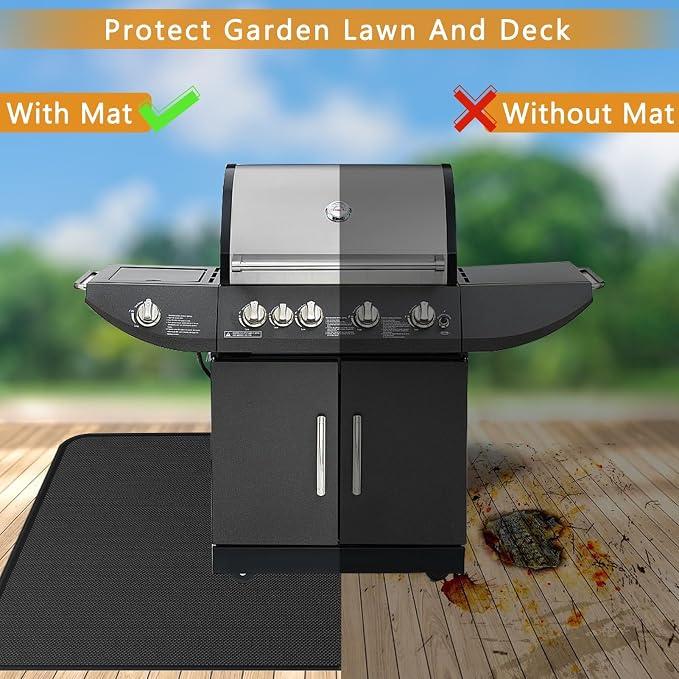 Anze Under Grill Mat for Outdoor Grill, 24 x 42 Inch Anti-Slip BBQ Floor Mats - Image 4