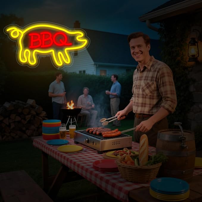 BBQ Neon Signs Barbecue LED Signs Dimmable Neon Lights - Image 9