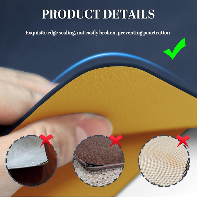 BLESWIN Faux Leather Placemats, PU Dining Table, Waterproof and Oil Resistant - Image 4