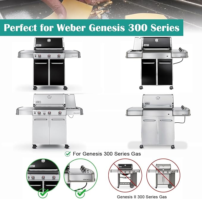 Full-Size Griddle Inserts for Weber Genesis 300 Gas Grill, Griddle for Weber - Image 5