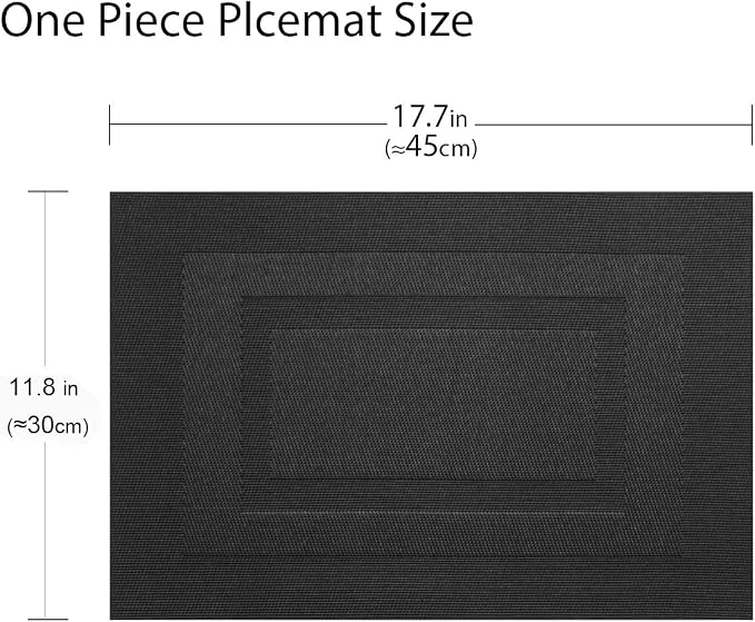 Durable Placemats Set of 4 Vinyl Heat-Resistant Table Mats Washable Plastic - Image 2