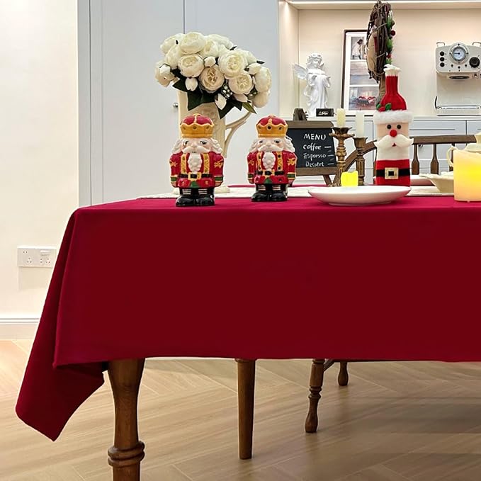 Rectangle Christmas Tablecloth, Waterproof Washable Luxurious Wool Velvet Table by ZIWUROAD