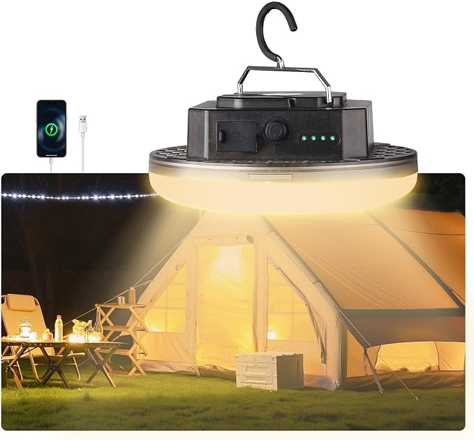 Transparent Portable Rechargeable LED Camping Lights, Waterproof Outdoor Light by Amkulop