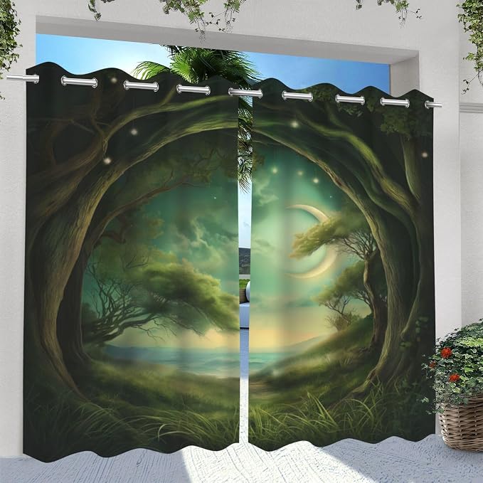 Forest Theme Waterproof Outdoor Curtains - Image 2