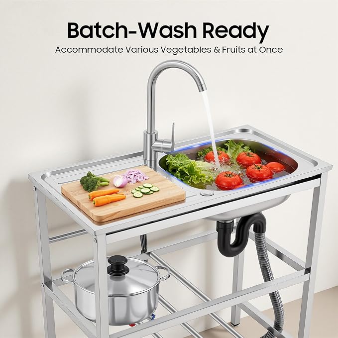 Outdoor Utility Sink, Freestanding Kitchen Sink - Image 4