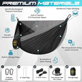Hammock with Mosquito Net, Black and Grey Nylon