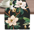 Table Runner White Magnolia Flowers Table Runners Summer Seasonal Kitchen by Elightvap