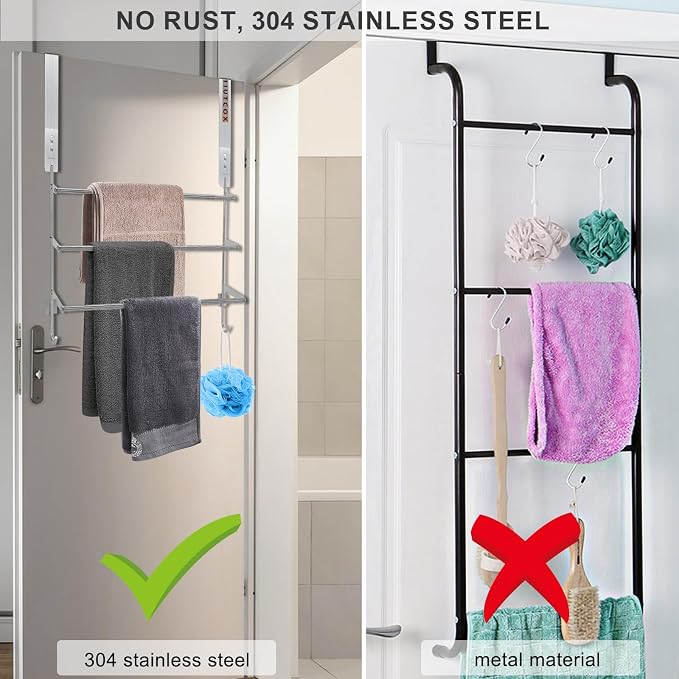 Over The Door Towel Rack, 304 Stainless Steel Towel Racks - Image 3