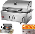 28 Inch Built In Charcoal Grills, Stainless Steel Charcoal bbq Grill Built In by Unknown
