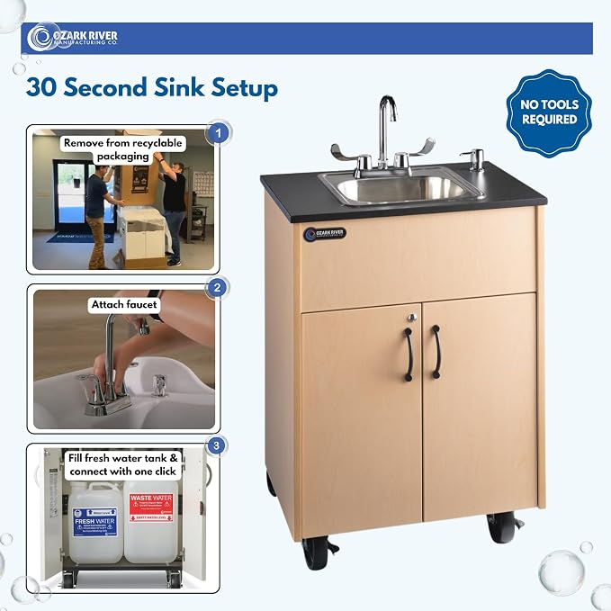 Ozark River Portable Sinks Premier 1, Maple Laminate-Laminate - Image 6