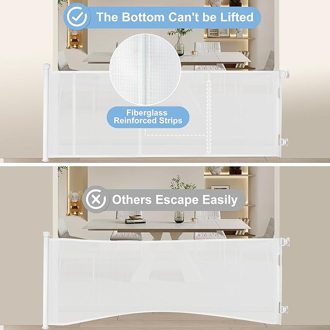 55 inches Retractable Baby Gate, 34 inches Tall Extra Wide Pet Gate - Image 4