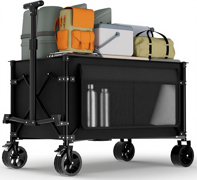 Favoyard Collapsible Wagon Carts Foldable 150L & 360LBS Folding Wagons by OutdoorFurnitureAccessories