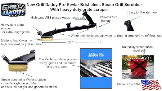 Grill Daddy Made in the USA Bristles GB91062S Barbeque Grill Steam Brush - Image 2