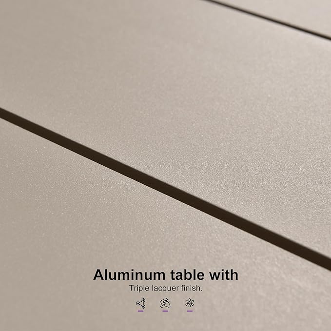 PURPLE LEAF Outdoor Dining Set for 8 All-Weather 9 Piece Patio Aluminium Dining - Image 7
