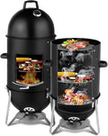4-Tier 3-in-1 Vertical Charcoal Grill, BBQ Charcoal Smoker by LEADZM
