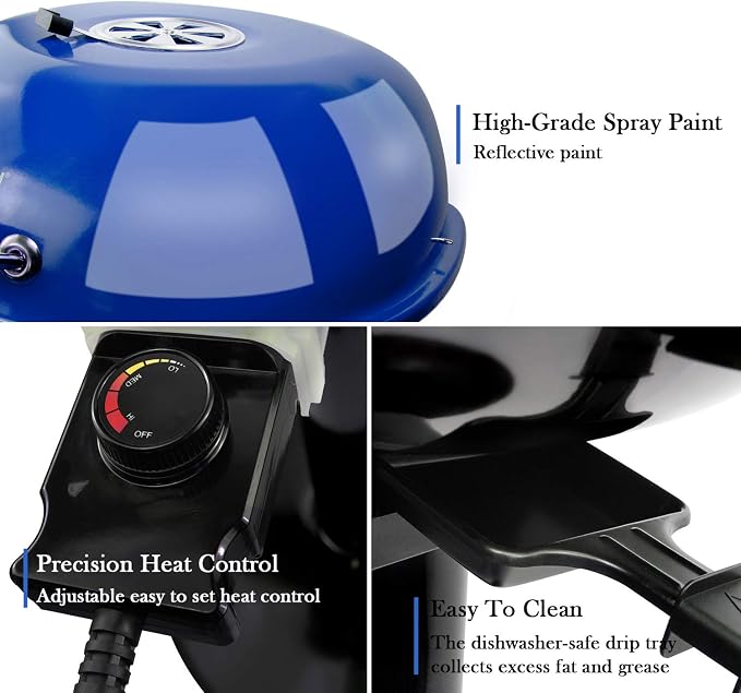Techwood 1600W Indoor Outdoor Electric Grill, Electric BBQ Grill, Portable - Image 3