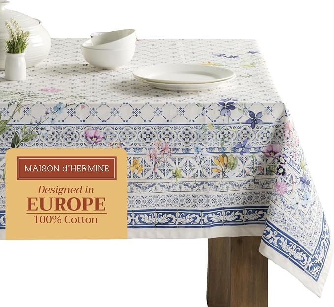 Maison d' Hermine Table Cloth Square Table 100% Cotton 60 x 60 Inches by MaisondHermine