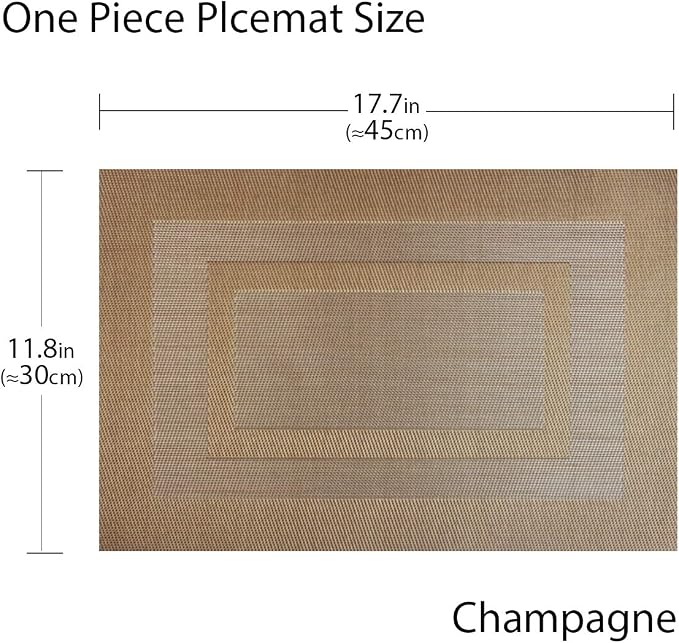 PIGCHCY Placemats, Heat Resistant Non Slip Durable Plastic Place Mats, Washable - Image 2