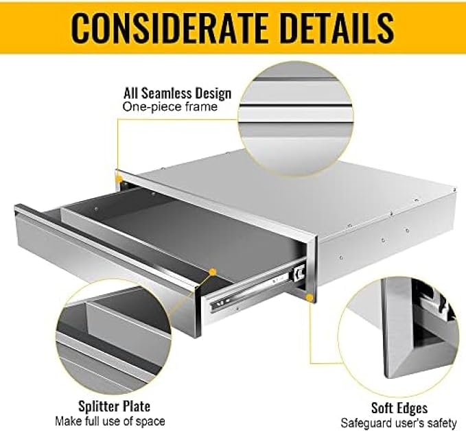 Outdoor Kitchen Stainless Steel Triple Access BBQ Drawers - Image 4