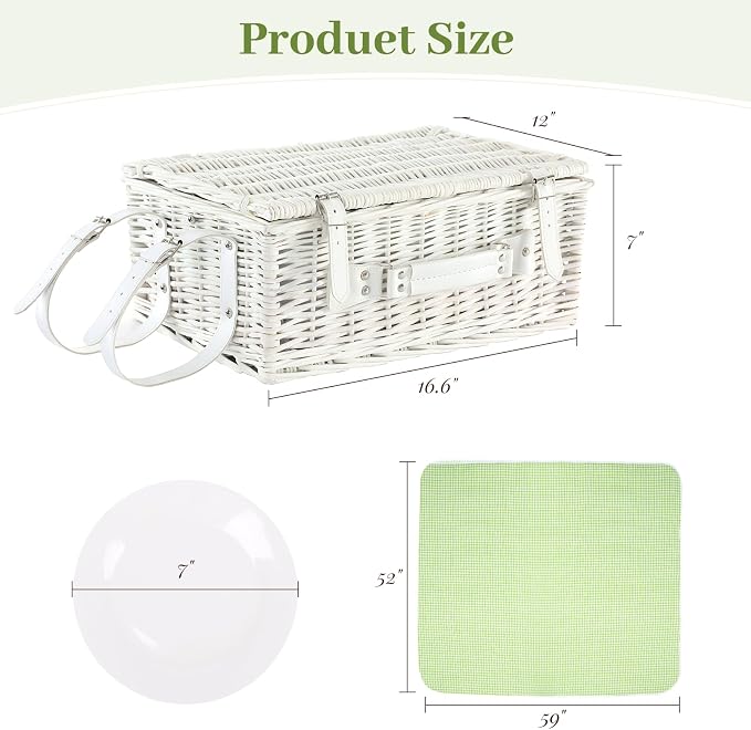 Neti Neti Wicker Picnic Basket for 4 - Image 4
