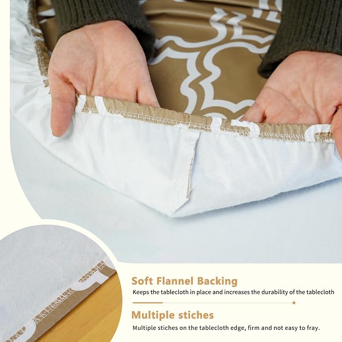 Rectangle Picnic Table Cloth, Elastic Waterproof Fitted Vinyl Tablecloths - Image 6