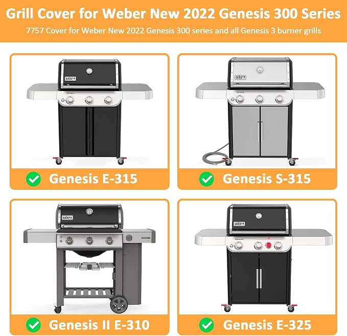63 Inch Grill Cover for Weber Genesis 300 Series, for New 2022 Genesis 300 Gas - Image 3