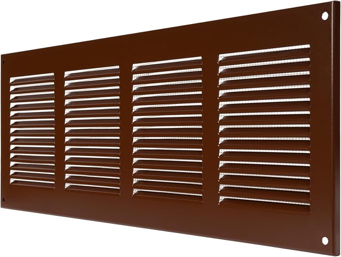 Repa Market Air Vent Cover 16x6 Inch Brown Galvanized Steel Louvered Grill Cover - Image 7