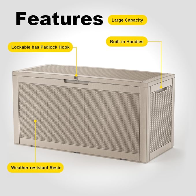100 Gallon Outdoor Storage Box – Resin Deck Box - Image 6