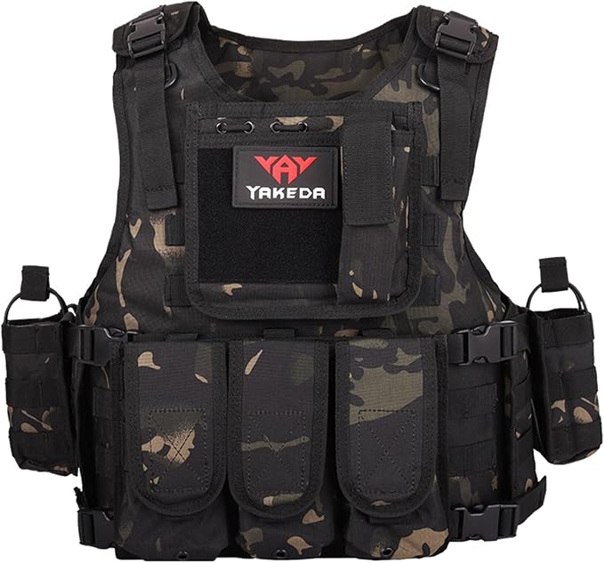 YAKEDA Adjustable Tactical Airsoft Training Vest | Camping, Gift by vAv+YAKEDA
