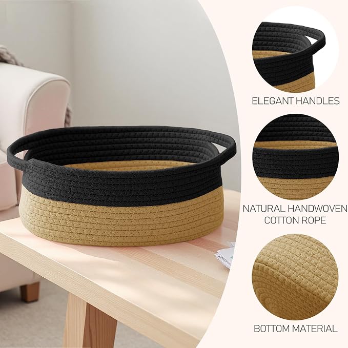 Woven Basket, Small Rope Storage Bin - Image 3