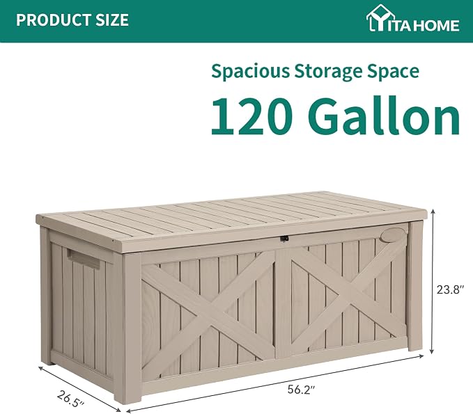 YITAHOME 120 Gallon Large Outdoor Storage Box - Image 7