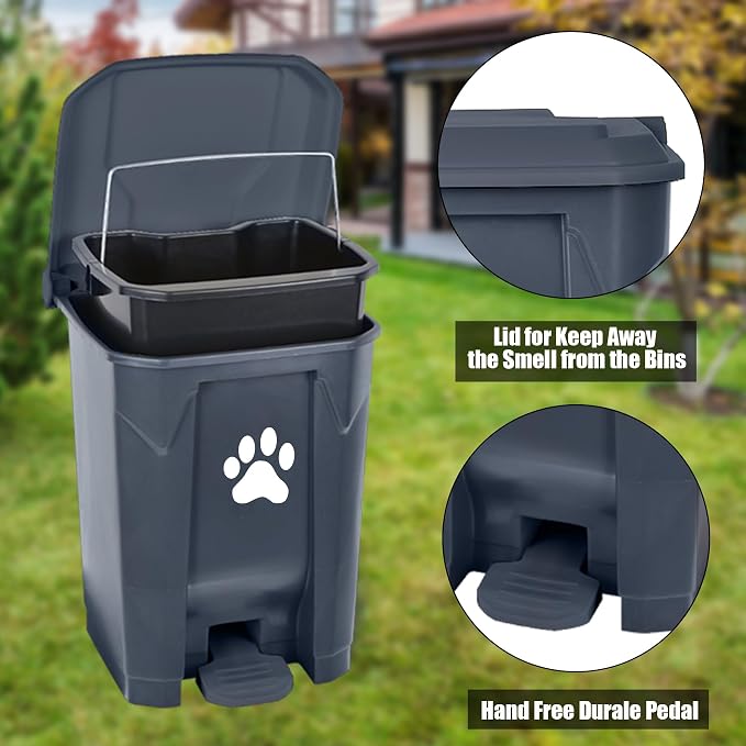 tebiete Dog Poop Trash Can Outdoors Pet Waste Station - Image 3