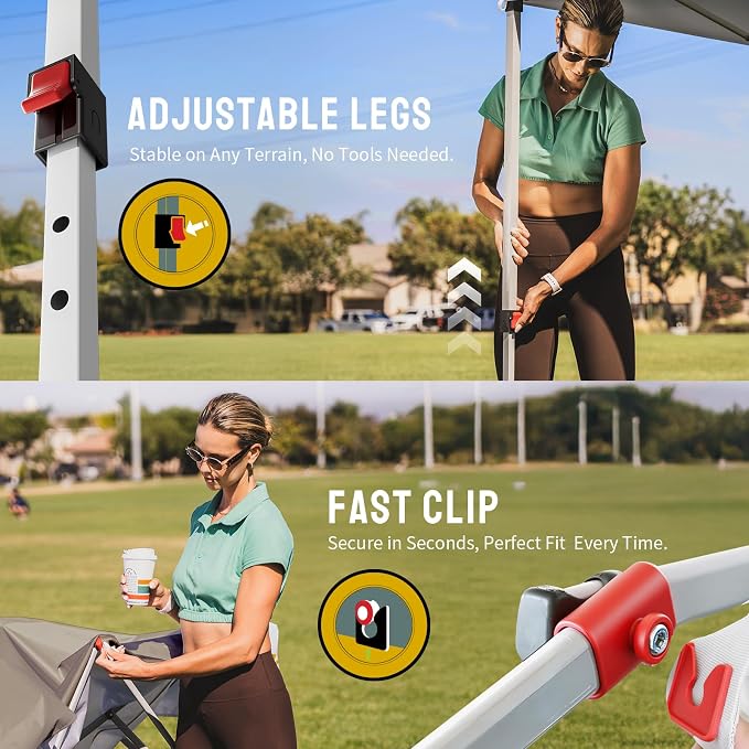 CROWN SHADES 12x12 Pop Up Canopy Outside Canopy, Patented One Push Tent Canopy - Image 3