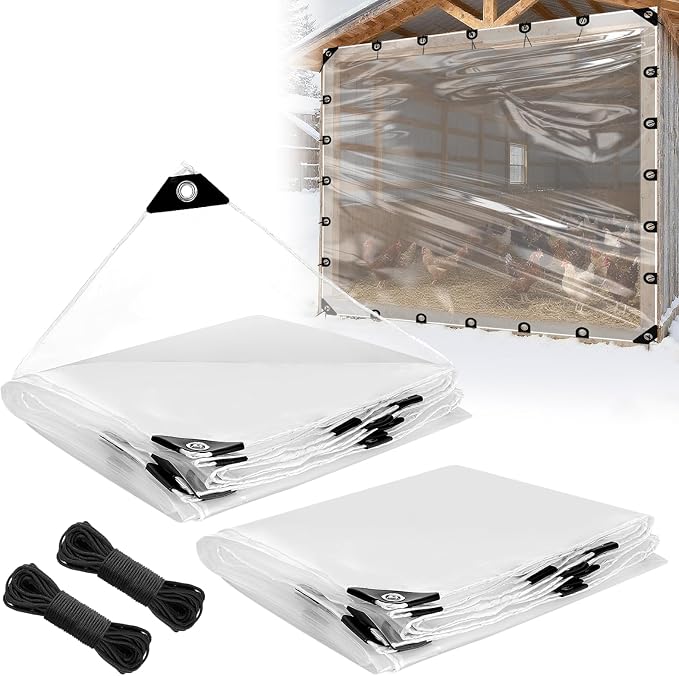 10x10ft Anti-Tear Clear Tarp Waterproof by Beeplove