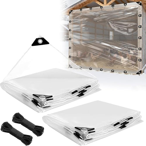 10x10ft Anti-Tear Clear Tarp Waterproof by Beeplove