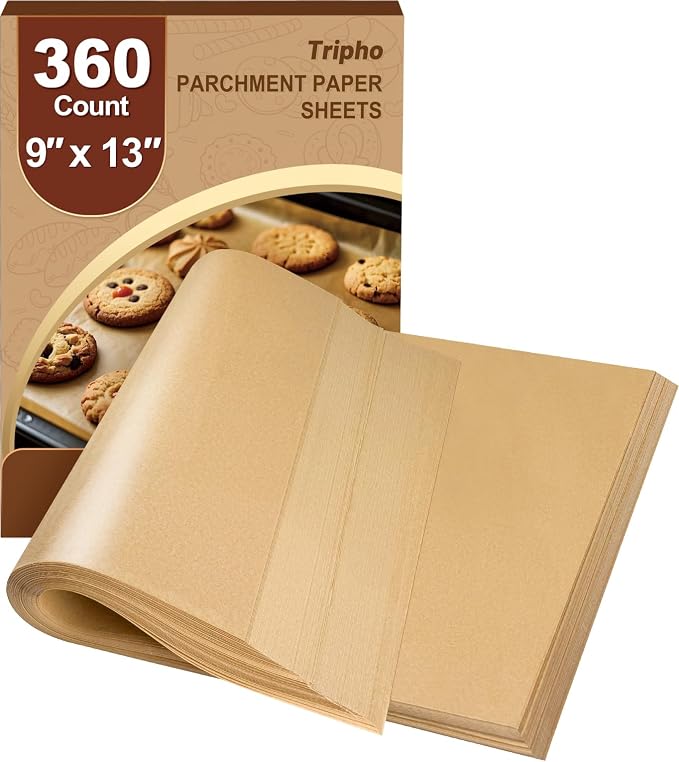360 Count 9"x 13" Heavy Duty Parchment Paper Sheets by Tripho