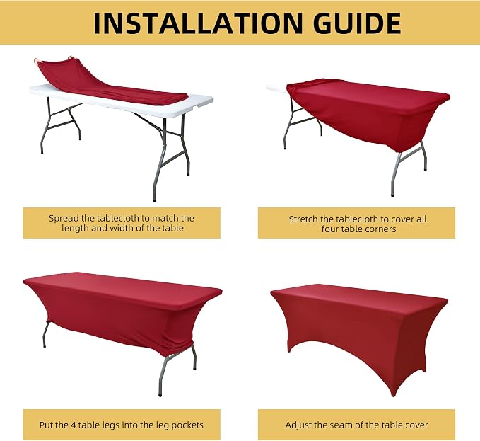 2-Pack 8ft Spandex Table Covers - Image 5