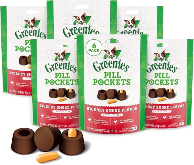 Greenies Pill Pockets for Dogs, Large Size Soft Dog Treats, Hickory Smoke Flavor by GREENIES