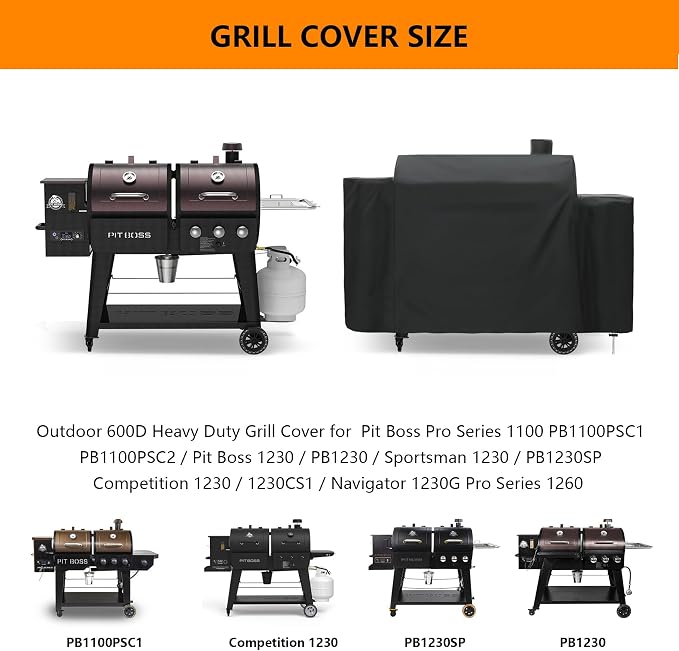 Grill Cover for Pit Boss 1100 Pro Series 1260 Triple-Function Combo Grill - Image 2