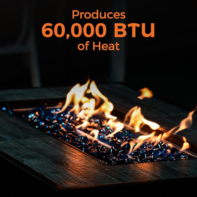 BALI OUTDOORS 42 inch Propane Fire Pit Patio Outdoor Fire Pit Table Large Black - Image 2