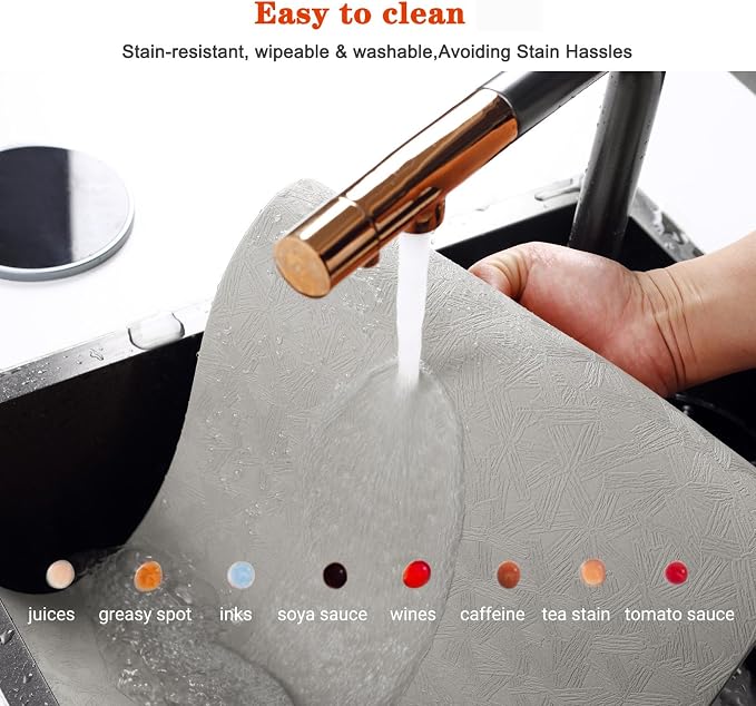 Vinyl Placemats Set of 4 Heat Resistant Easy Clean Non-Slip Place Mats - Image 4